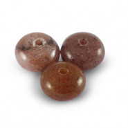 Natural stone bead Quartz rondelle 5x8mm Kalamata Purple